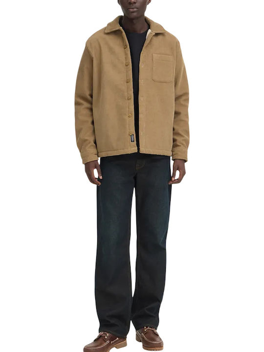 Herrenhemden Langärmeliges Overshirt Beiges