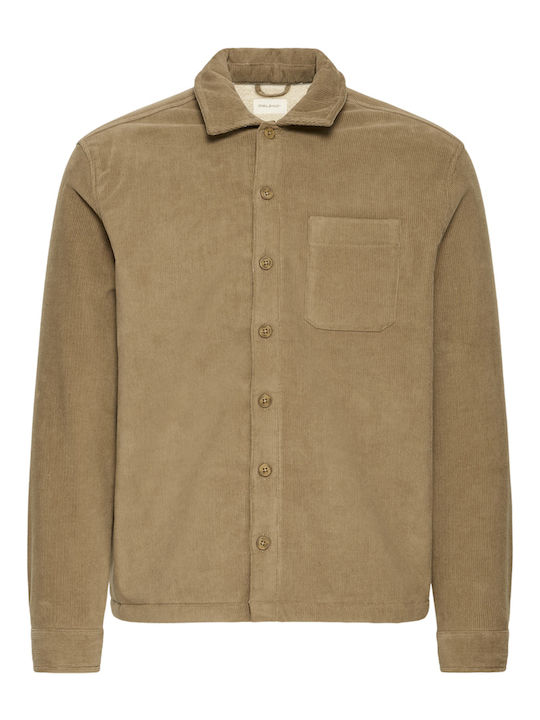 Herrenhemden Langärmeliges Overshirt Beiges