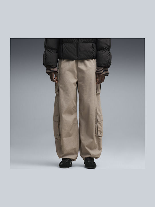 Women's Fabric Cargo Pants in Relaxed Fit Mouse Gray