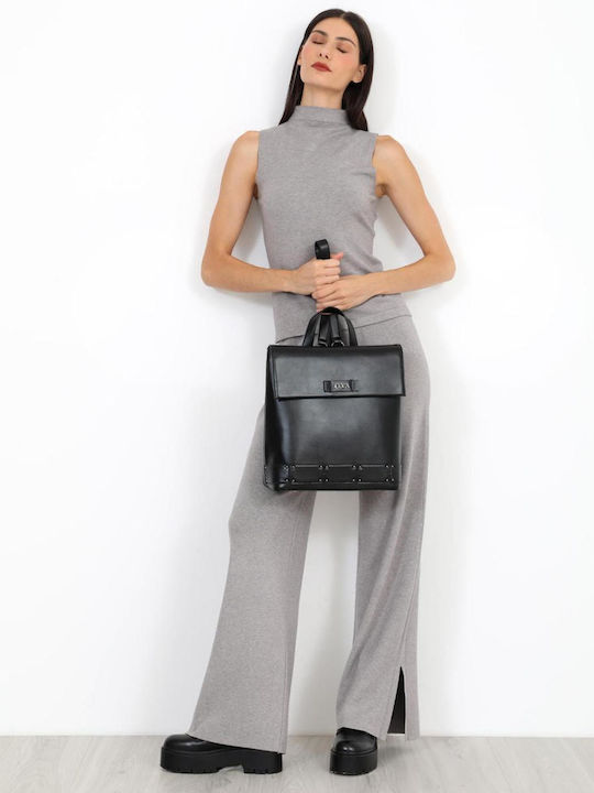 Women's Fabric Trousers with Elastic Grey