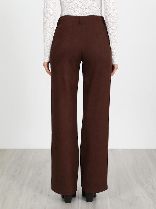 Women's Fabric Trousers Brown