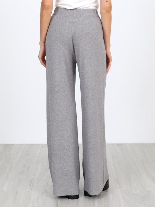 Women's Fabric Trousers with Rubber Band Grey