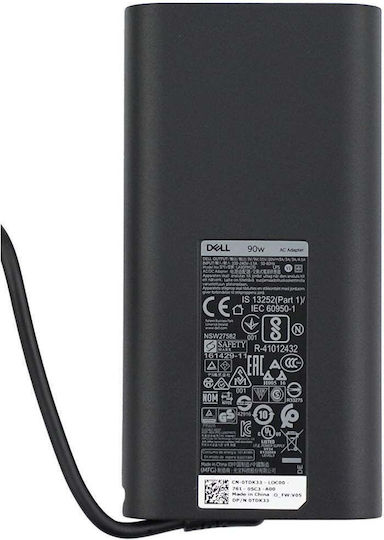 Dell Лаптоп Зарядно Устройство 90W 19.5V със Свалящ се Кабел за Захранване и със Сет Върхове