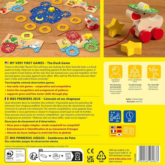 Επιτραπέζιο Παιχνίδι The Duck Game για 2-4 Παίκτες 2+ Ετών (EN) Haba