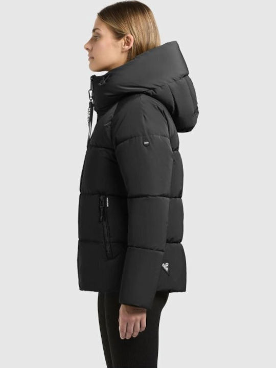 Short Women's Jacket for Winter Black