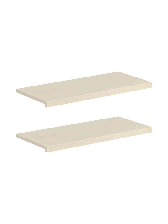 Windows 2 Pcs White 90 X 40 X 2 Cm Solid Oak Wood 42049922 White
