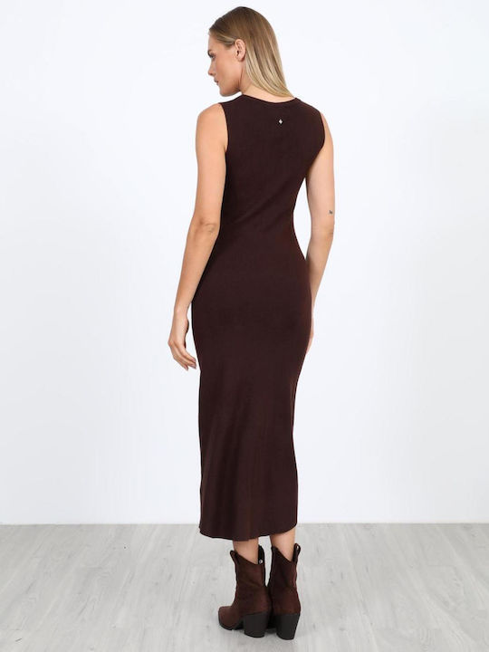 Summer Midi Dress Brown