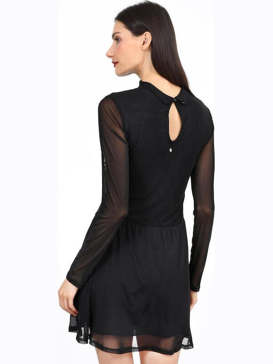 Sommer Mini Abendkleid mit Tüll Schwarz