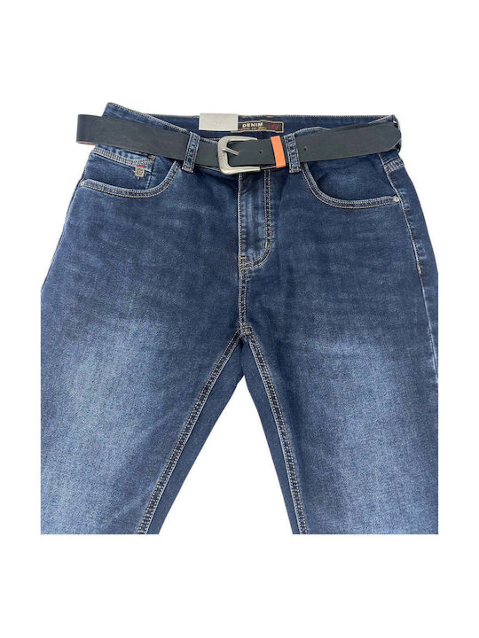 Men's Jeans Pants Regular Straight Fit Blue