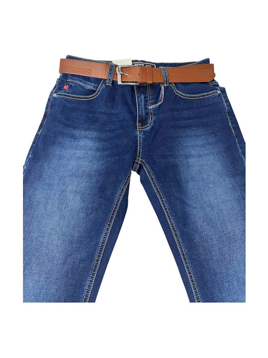 Men's Jeans Pants Regular Straight Fit Blue