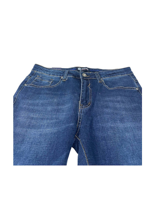 Мъжки Панталон Джинсов Еластичен Regular Straight Fit Син