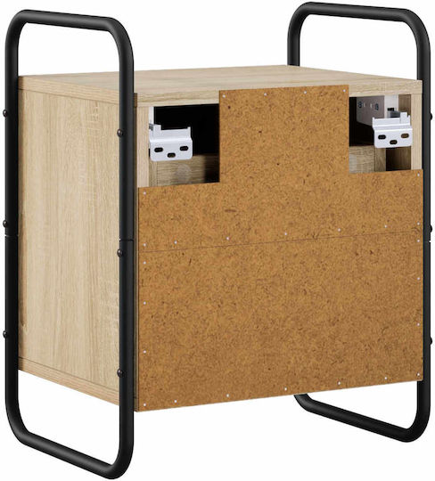 Beige Wooden Bedside Tables 2 Pieces 40x30x50cm