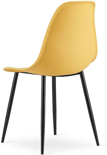 Wat Kitchen Chair Made of Polypropylene Mustard 52x47x46cm