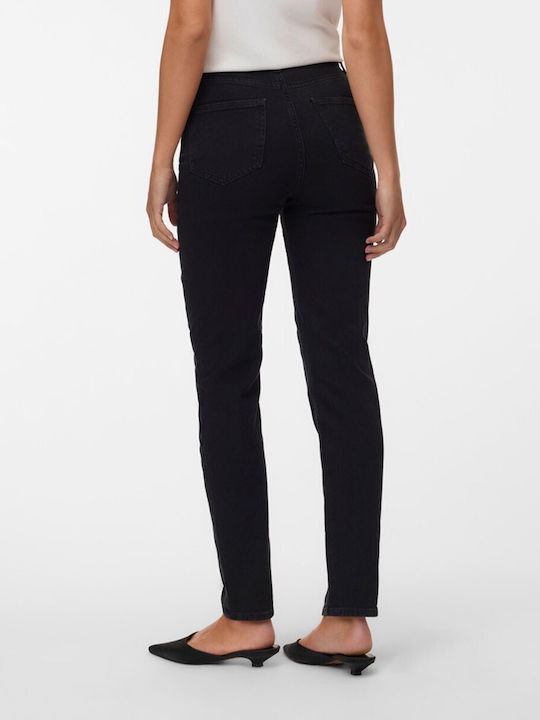 Vero Moda High Rise Women's Jean Pants in Mom Fit Black