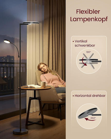 Vasagle LED Φωτιστικό Δαπέδου Υ176xΜ25εκ. με Θερμό Λευκό Φως 3600lm