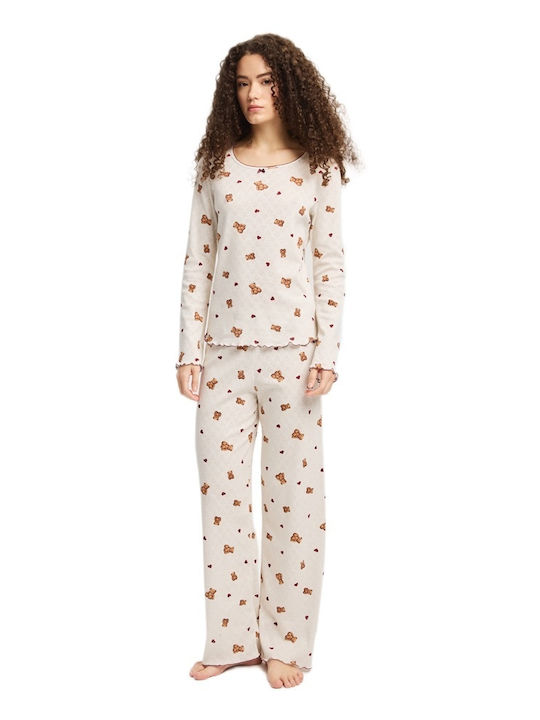 Minerva Winter Women's Pyjamas Blouse Ecru Minerva Winter Women's Pyjamas Blouse Ecru