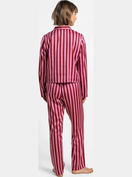 Admas Sommerliches Damen-Pyjama-Set Love Pink