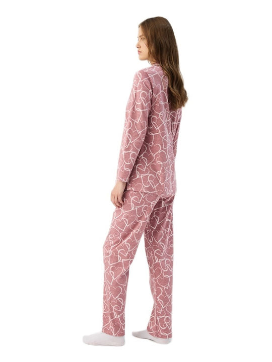 Minerva Set de pijamale de iarnă pentru femei Violet