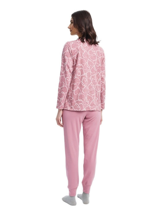 Minerva Minerva Damen Schlafanzug & Pyjamas Winter Lila