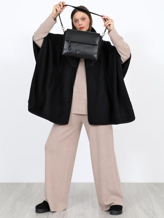 Women's Black Poncho