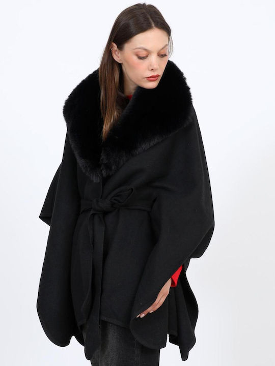 Women's Black Poncho