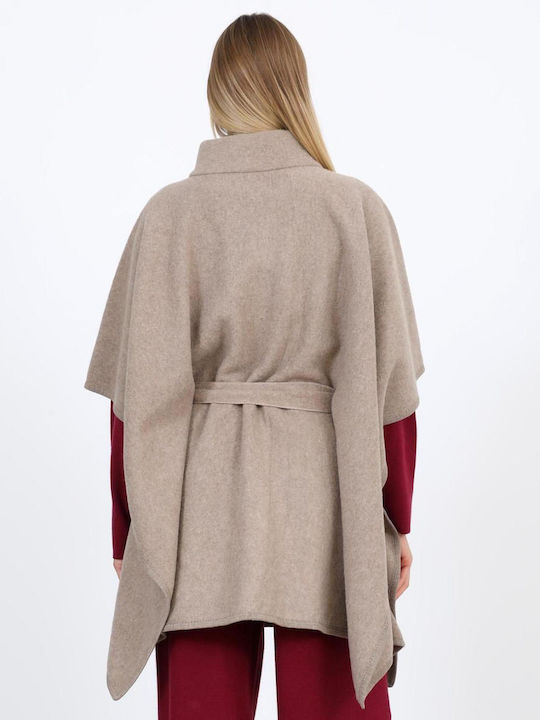 Women's Beige Poncho