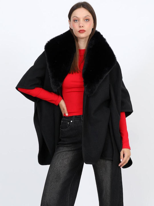 Women's Black Poncho