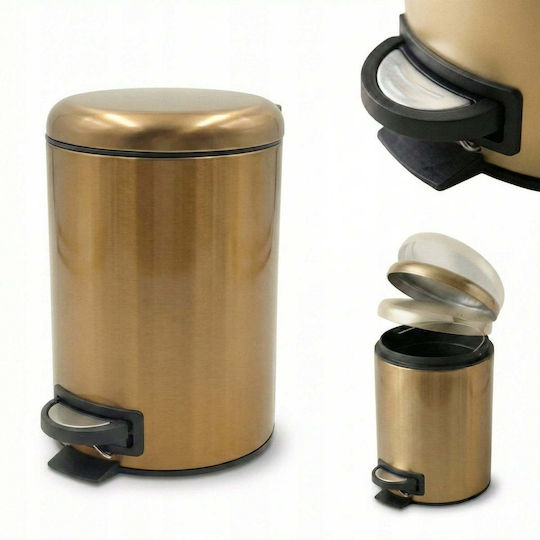 Sepio Inox Bathroom Bin 3lt Copper Sepio Inox Bathroom Bin 3lt Copper
