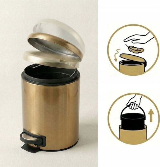 Sepio Inox Καλαθάκι Μπάνιου 3lt Χάλκινο