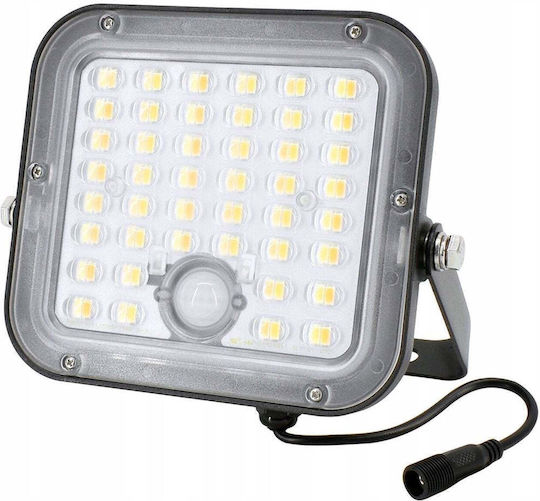 Bemko Водоустойчив Соларен LED Прожектор 10W Топло Бяло 3000K с Датчик за Движение IP65