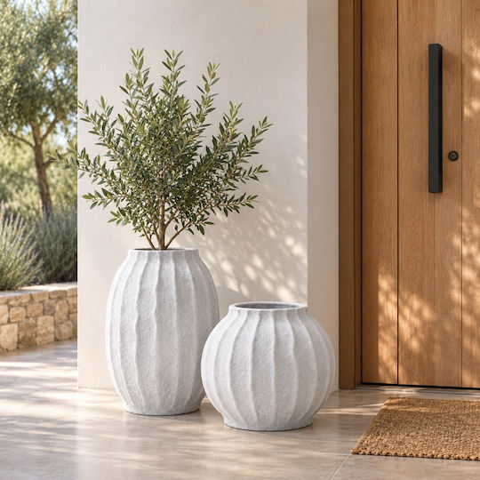 Artekko Plant Pot Concrete White 39.5x39.5x37cm