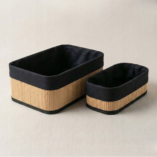 ikonka Bamboo Brown Storage Basket