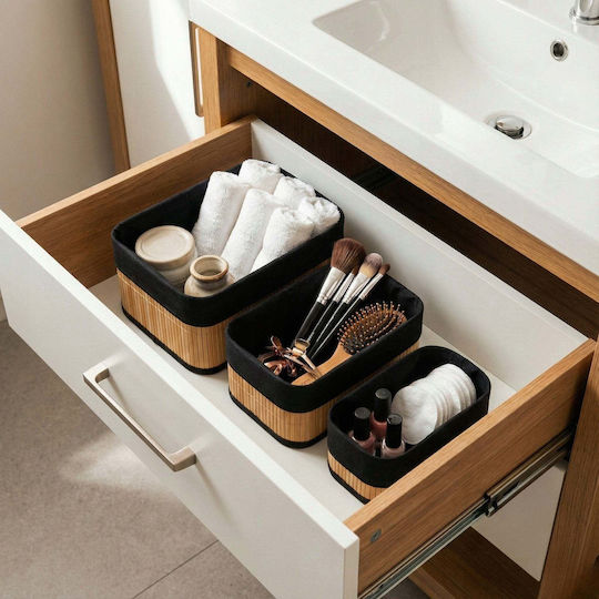 ikonka Bamboo Brown Storage Basket