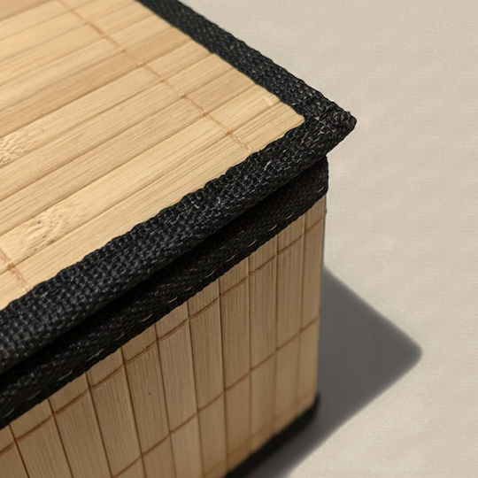 ikonka Aufbewahrungskorb Bamboo mit Deckel Braune