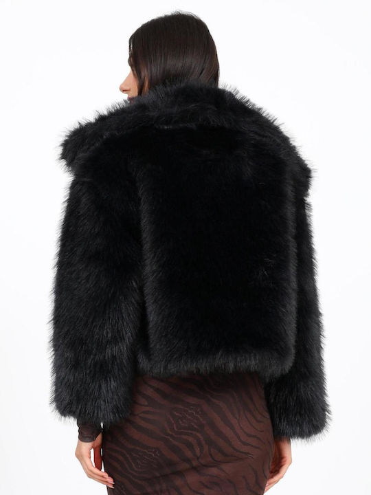 Short Women's Black Fur