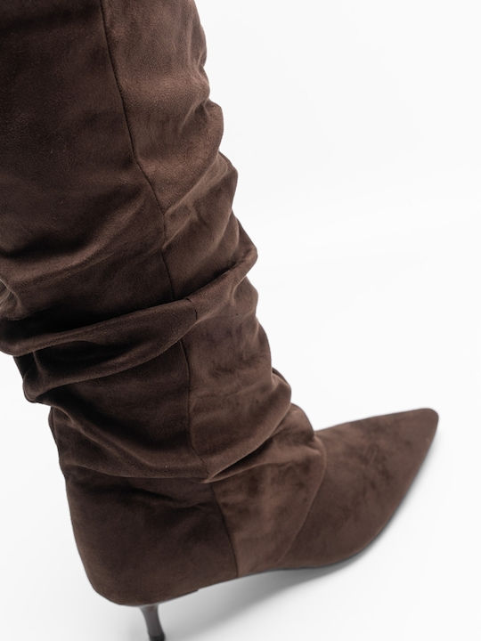 Wildleder Damenstiefel Braune Über dem Knie