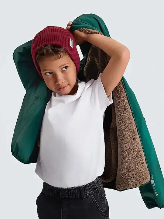 Kids Casual Short Windproof Double Sided Hooded Jacket Green