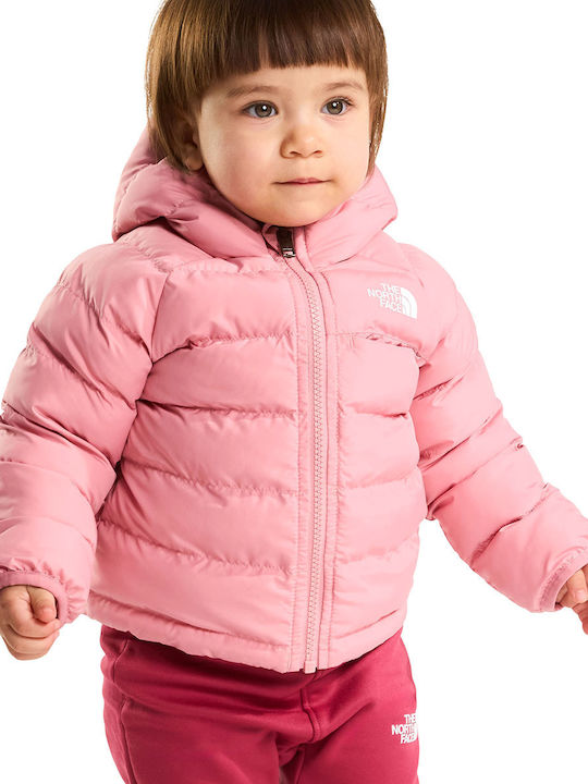 Reversible Perrito Wasserdichtes Kinder Sport Jacke Kurz Beidseitig mit Futter & Kapuze Rosa
