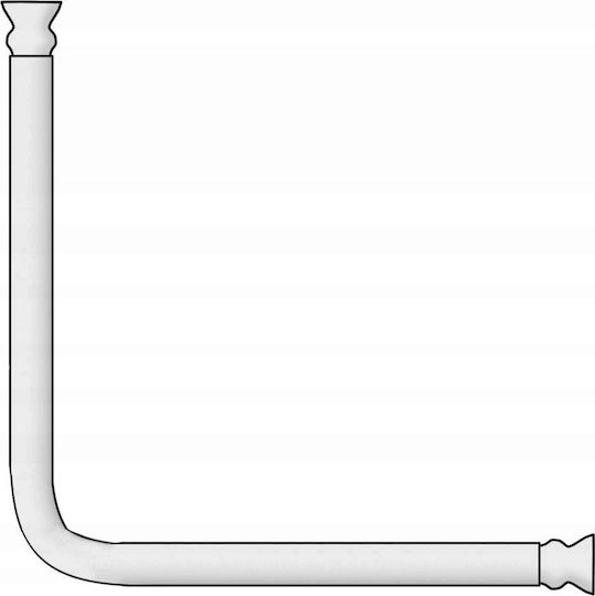 Wenko Wenko Duschvorhangstangen Ecke aus Aluminium Schwarze Länge 20mm 80cm