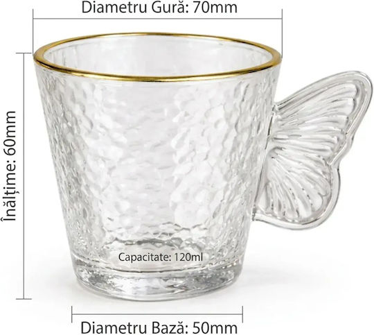 Set Cesti Maro Din Sticlă Transparente 120ml 6 Bucăți