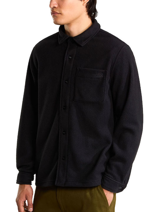 Herren Fleecejacke mit Buttons Schwarze