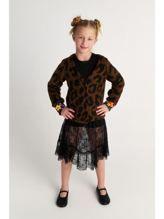 Kinder-Strickjacke Braun