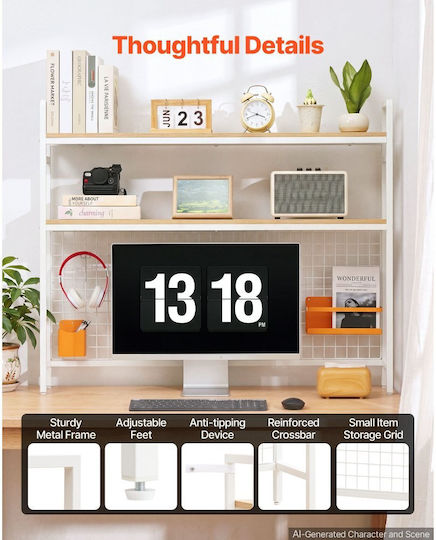 Bibliotecă Albă 111x18x55.5εκ.