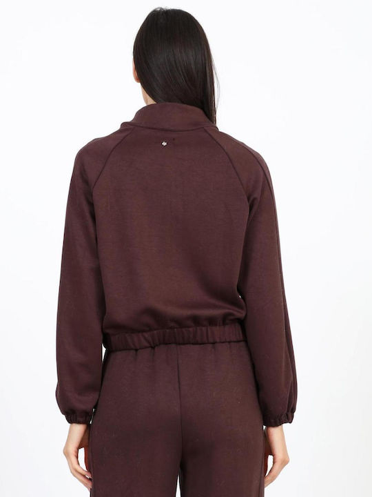 Damen Strickjacke mit Reissverschluss Braune