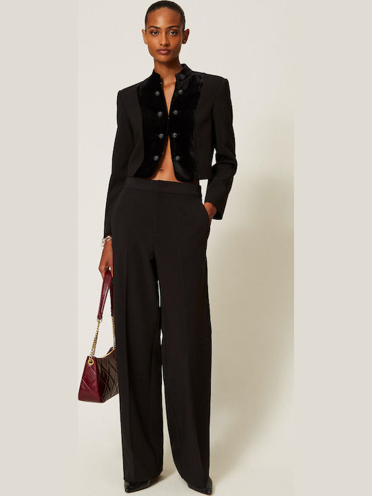 Twinset Long Women's Crepe Blazer Black