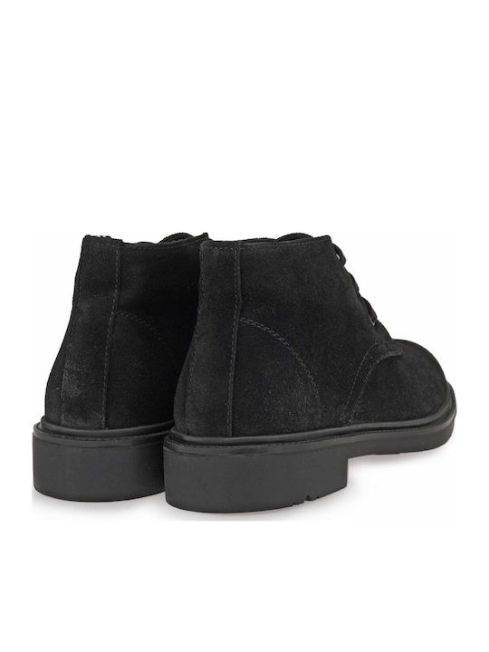 Suede Herrenstiefel Schwarz