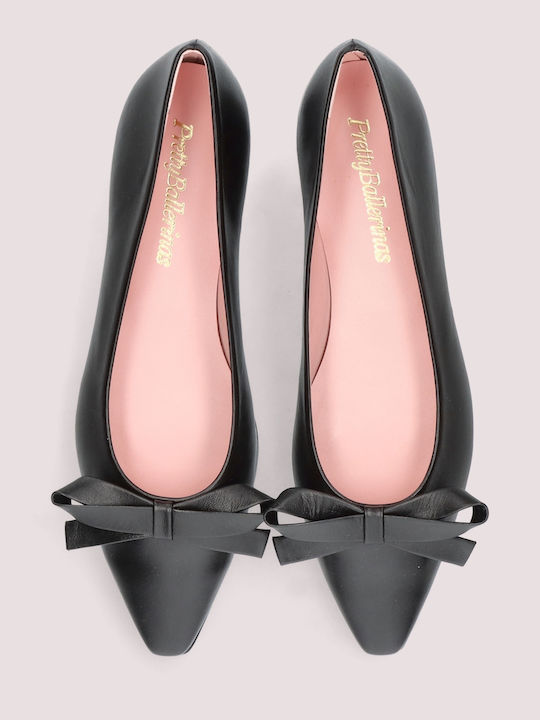 Leder Damen Ballerinas Schwarze
