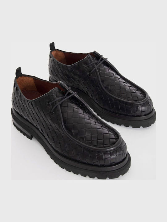 Leather Men's Moccasins In Black Colour