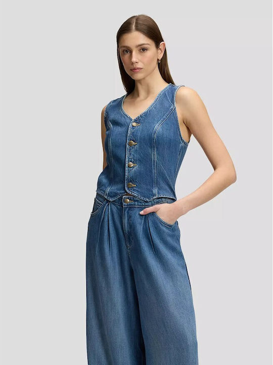 Damen Denim Jumpsuit Blau