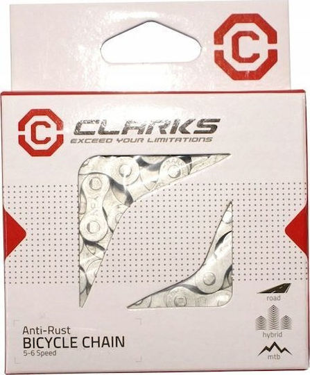 Clarks Bicycle Chain 6 / 7 Speeds 116L Silver